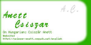 anett csiszar business card